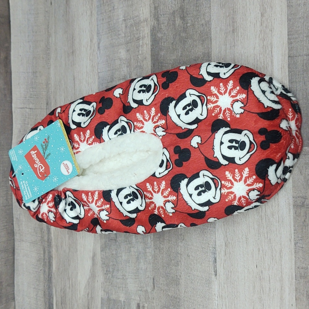Disney Mickey Mouse Santa Slippers~Women's Shoe Size 4-10